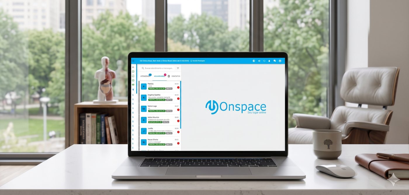 Tela de conversas do WhatsApp centralizadas no OnSpace